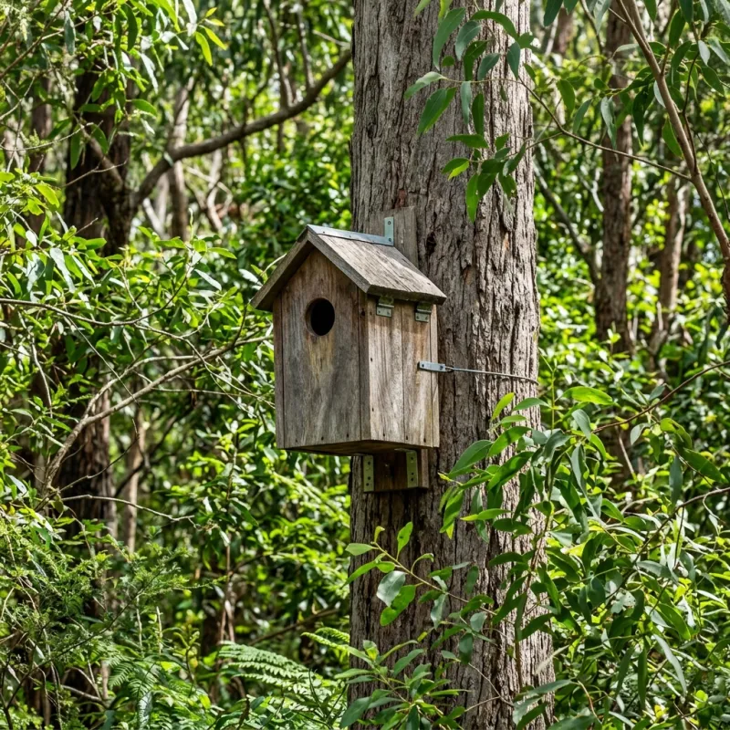Animal nesting box installed as a humane alternative to a North Shore roof cavity