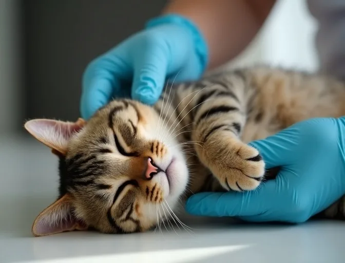 Specialist carefully handling a deceased cat with dignity in North Shore